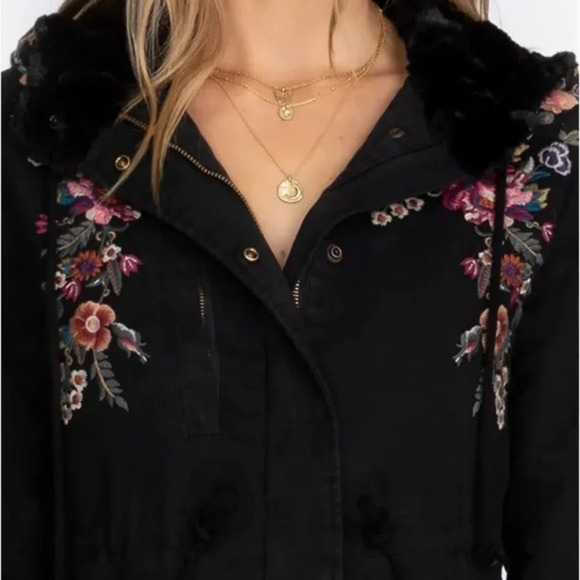 JOHNNY WAS SABAH FAUX FUR LINED MILITARY JACKET S - Picture 3 of 8